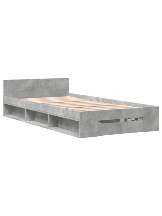 Rám postele se zásuvkou betonově šedý 100 x 200 cm kompozit
