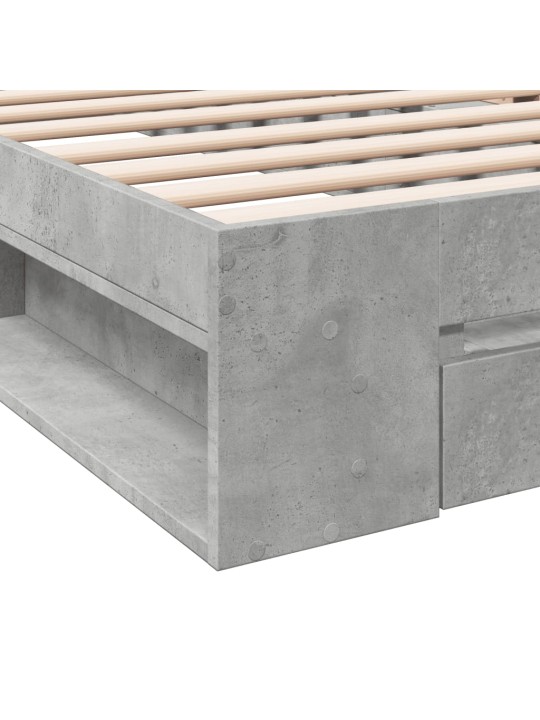 Rám postele se zásuvkou betonově šedý 100 x 200 cm kompozit