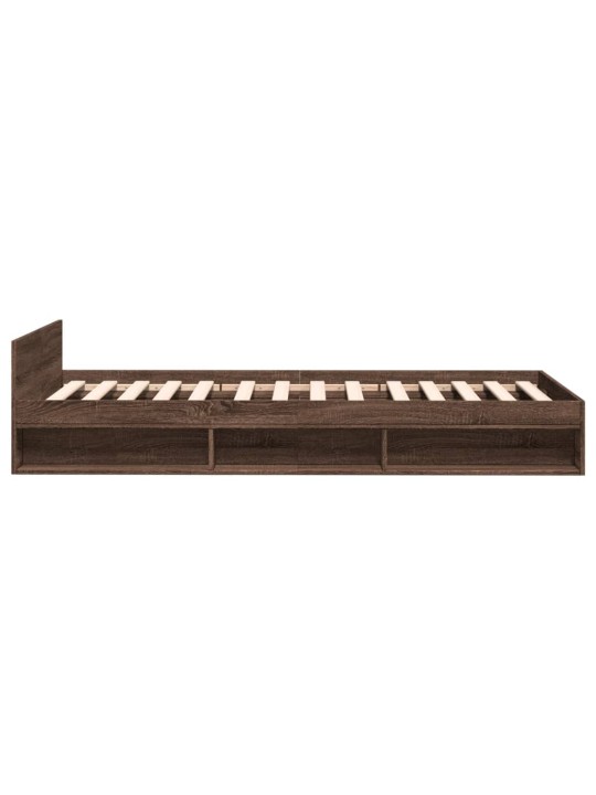 Rám postele se zásuvkou hnědý dub 100 x 200 cm kompozitní dřevo