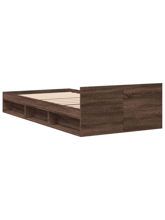 Rám postele se zásuvkou hnědý dub 100 x 200 cm kompozitní dřevo