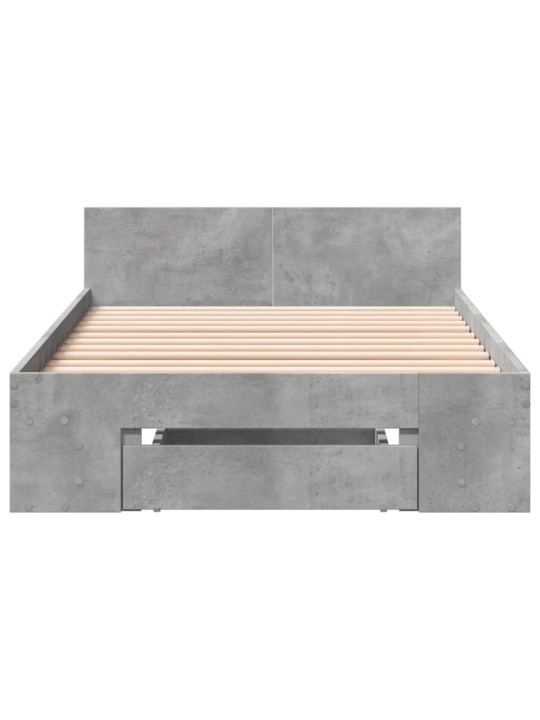Rám postele se zásuvkou betonově šedý 90x200cm kompozitní dřevo