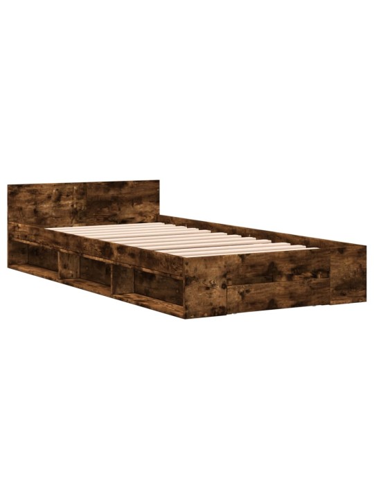 Rám postele se zásuvkou kouřový dub 90x200 cm kompozitní dřevo