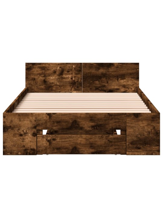 Rám postele se zásuvkou kouřový dub 90x200 cm kompozitní dřevo
