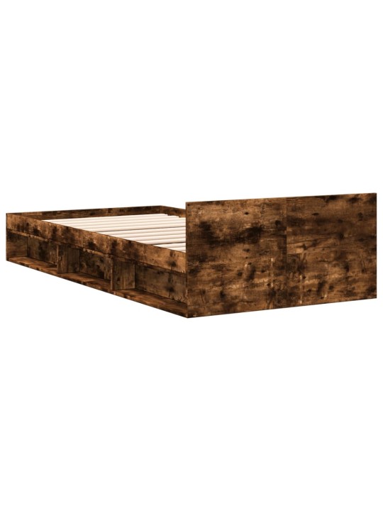 Rám postele se zásuvkou kouřový dub 90x200 cm kompozitní dřevo