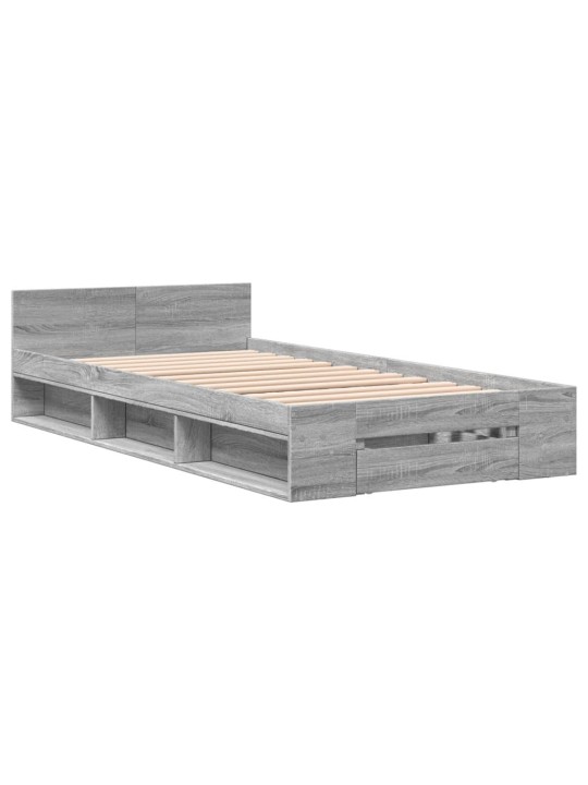 Rám postele se zásuvkou šedý sonoma 90x200 cm kompozitní dřevo