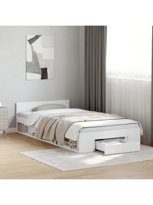 Rám postele se zásuvkou bílý 75 x 190 cm kompozitní dřevo