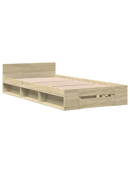 Rám postele se zásuvkou dub sonoma 75 x 190 cm kompozitní dřevo