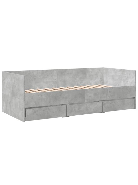 Válenda se zásuvkami bez matrace betonově šedá 100 x 200 cm
