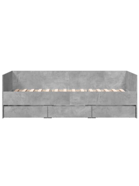 Válenda se zásuvkami bez matrace betonově šedá 100 x 200 cm