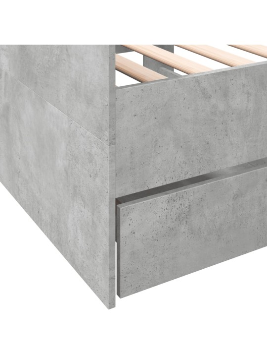 Válenda se zásuvkami bez matrace betonově šedá 100 x 200 cm