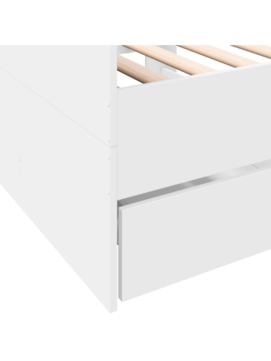 Válenda se zásuvkami bez matrace bílá 90 x 200 cm