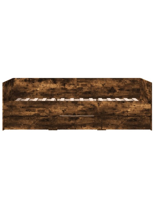 Válenda se zásuvkami bez matrace kouřový dub 90 x 200 cm