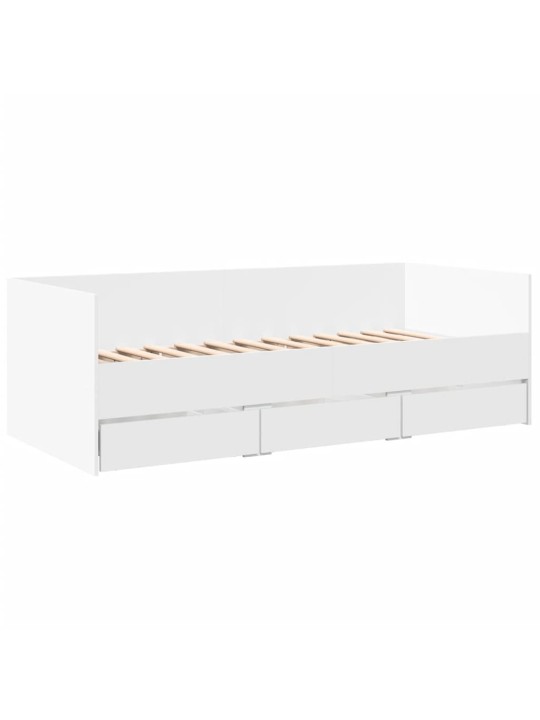 Válenda se zásuvkami bez matrace bílá 90 x 190 cm