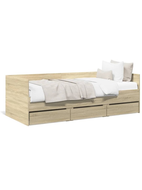 Válenda se zásuvkami bez matrace dub sonoma 75 x 190 cm