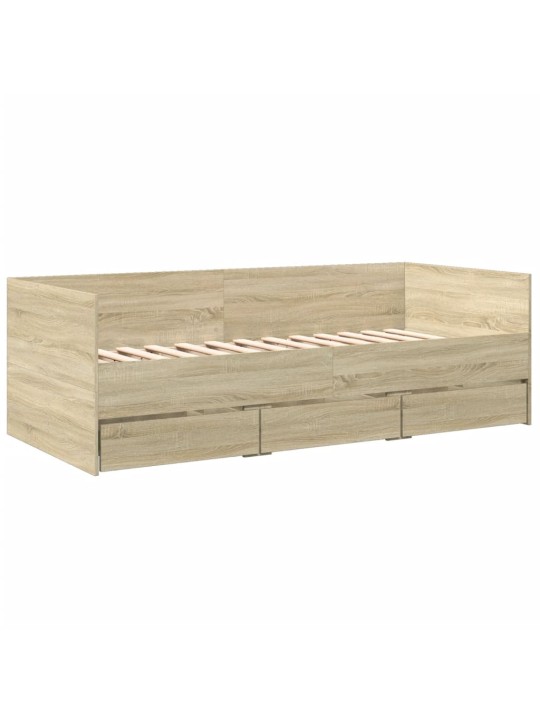 Válenda se zásuvkami bez matrace dub sonoma 75 x 190 cm