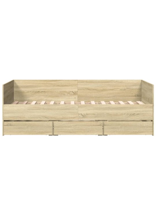 Válenda se zásuvkami bez matrace dub sonoma 75 x 190 cm
