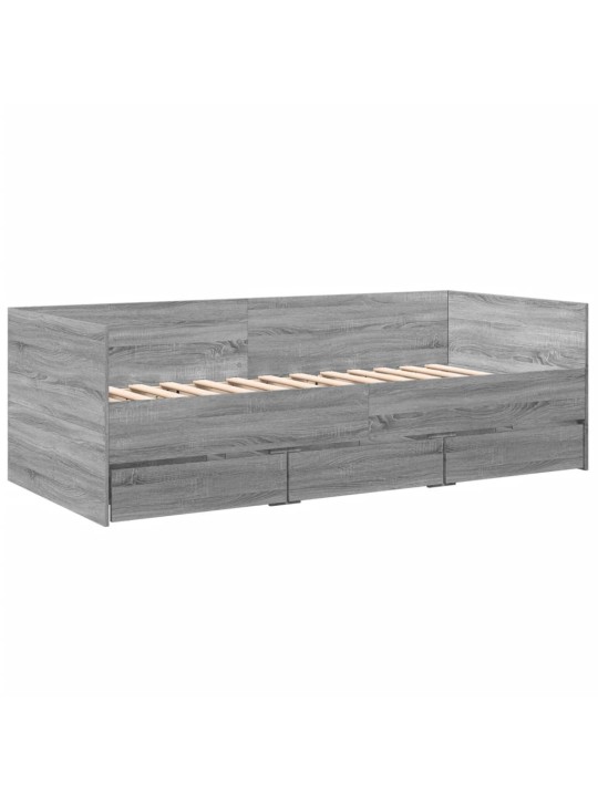 Válenda se zásuvkami bez matrace šedá sonoma 75 x 190 cm