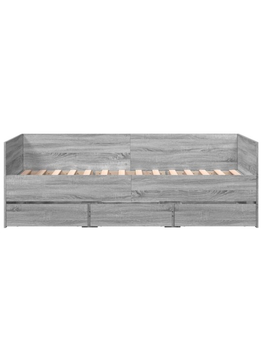 Válenda se zásuvkami bez matrace šedá sonoma 75 x 190 cm
