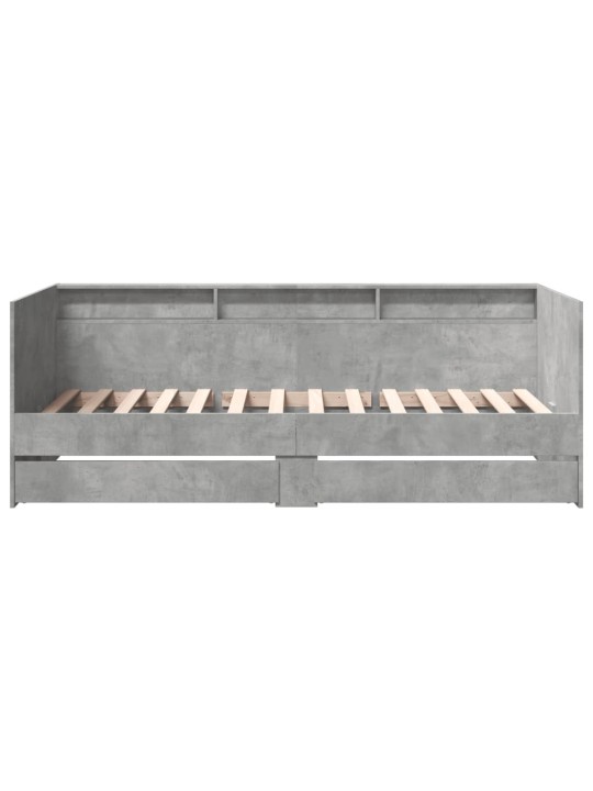 Válenda se zásuvkami bez matrace betonově šedá 100 x 200 cm