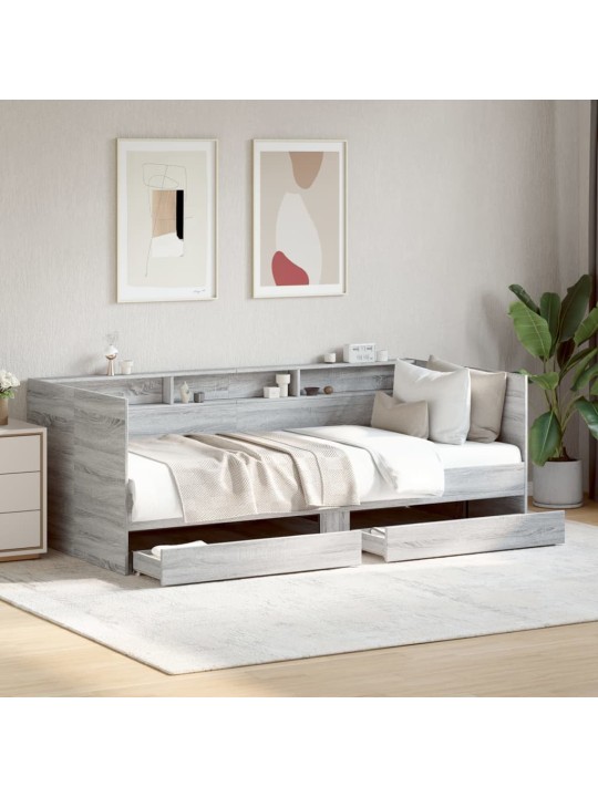 Válenda se zásuvkami bez matrace dub sonoma 90 x 190 cm