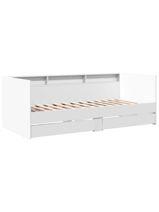 Válenda se zásuvkami bez matrace bílá 75 x 190 cm