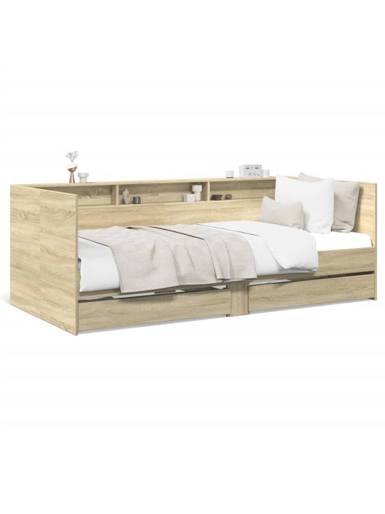 Válenda se zásuvkami bez matrace dub sonoma 75 x 190 cm