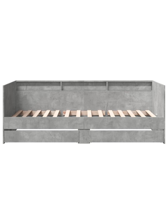 Válenda se zásuvkami bez matrace betonově šedá 75 x 190 cm