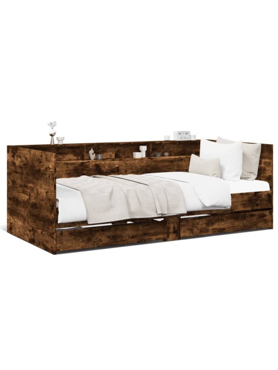 Válenda se zásuvkami bez matrace kouřový dub 75 x 190 cm