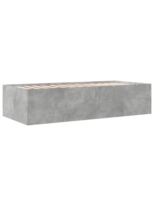 Válenda se zásuvkami bez matrace betonově šedá 100 x 200 cm