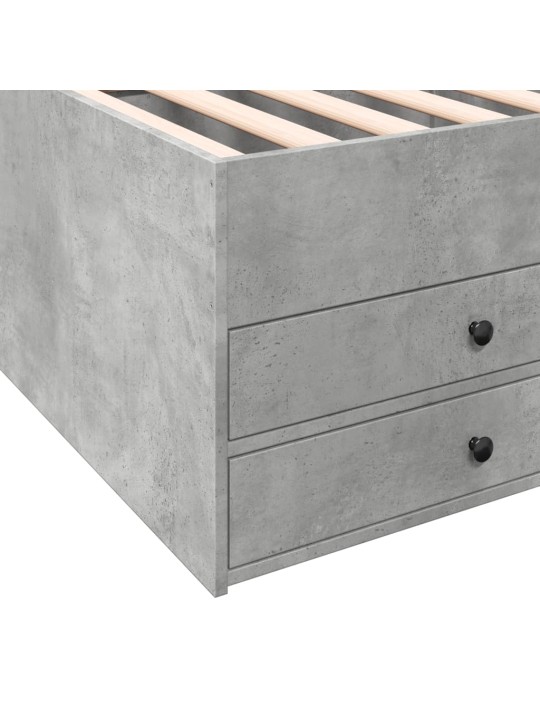 Válenda se zásuvkami bez matrace betonově šedá 100 x 200 cm