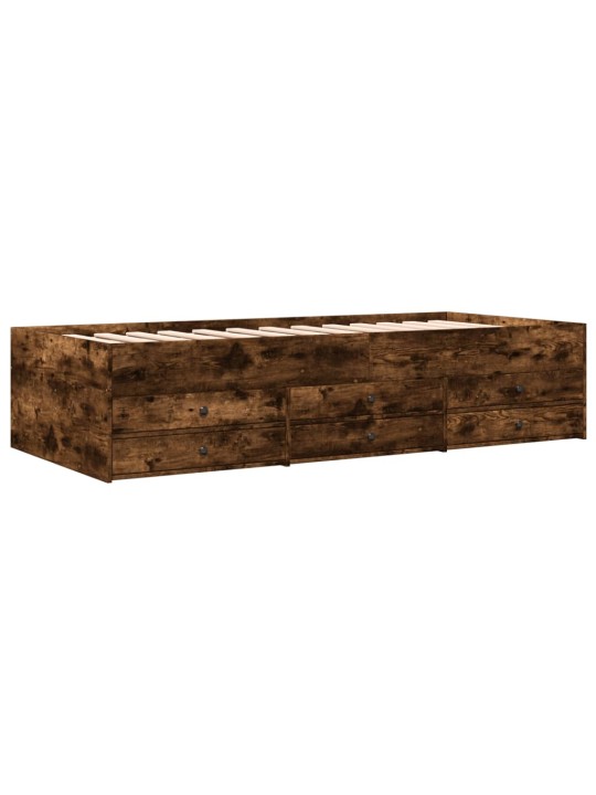 Válenda se zásuvkami bez matrace kouřový dub 100 x 200 cm