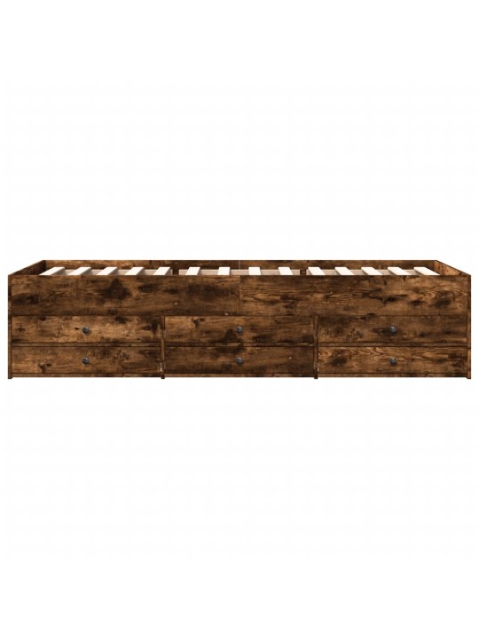 Válenda se zásuvkami bez matrace kouřový dub 90 x 200 cm