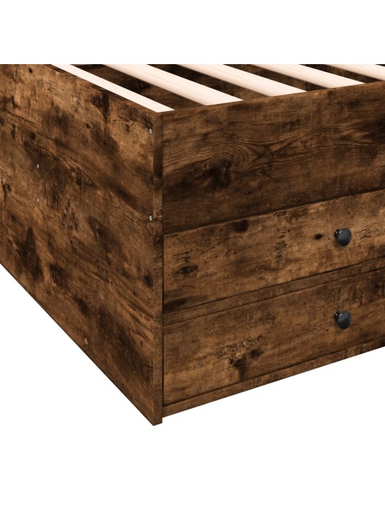 Válenda se zásuvkami bez matrace kouřový dub 90 x 200 cm