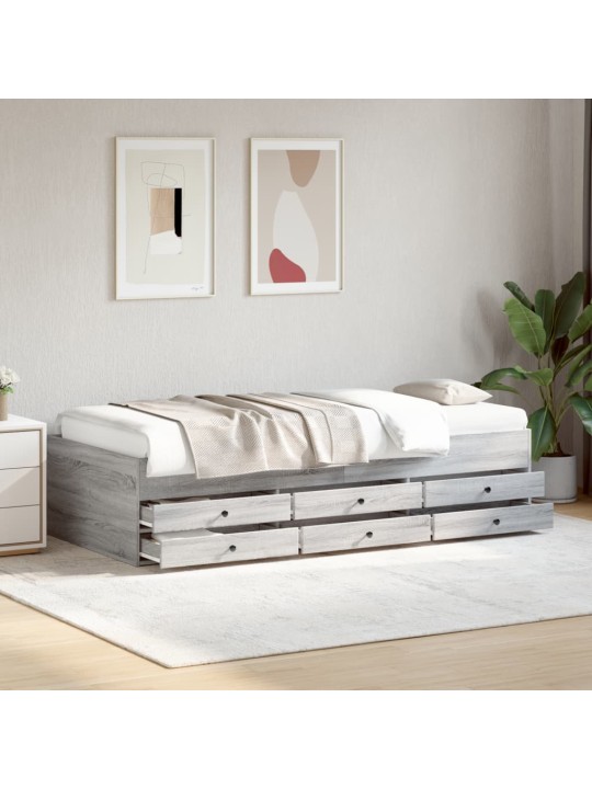 Válenda se zásuvkami bez matrace dub sonoma 90 x 190 cm