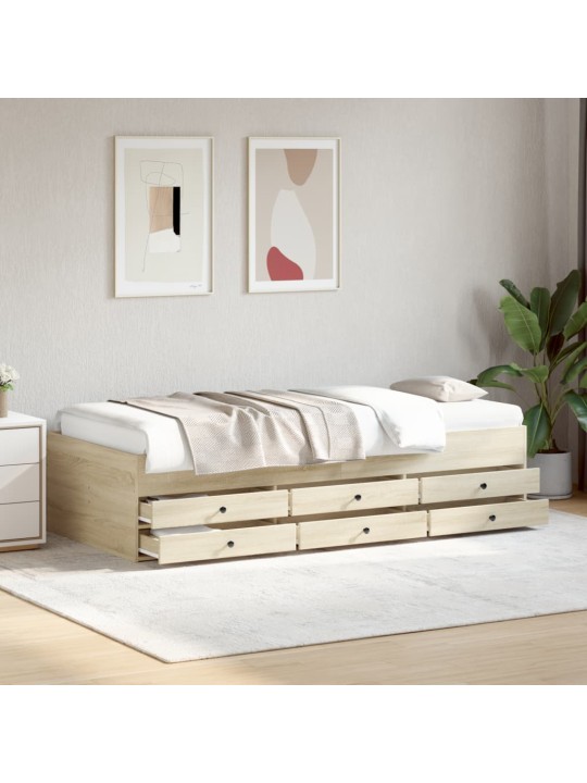 Válenda se zásuvkami bez matrace dub sonoma 75 x 190 cm