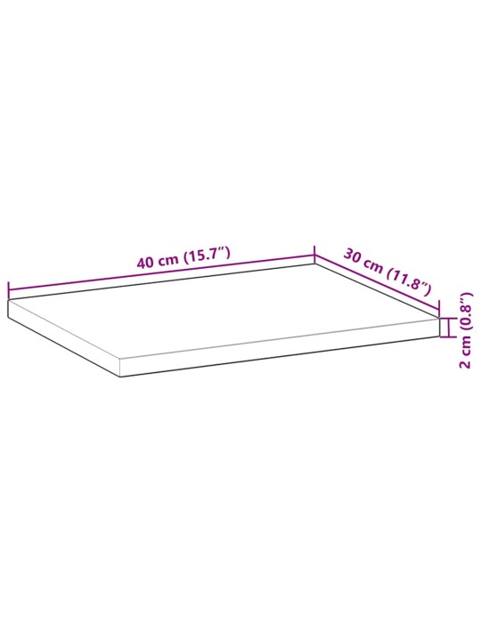 Plovoucí police 2 ks 40 x 30 x 2 cm neošetřené akáciové dřevo