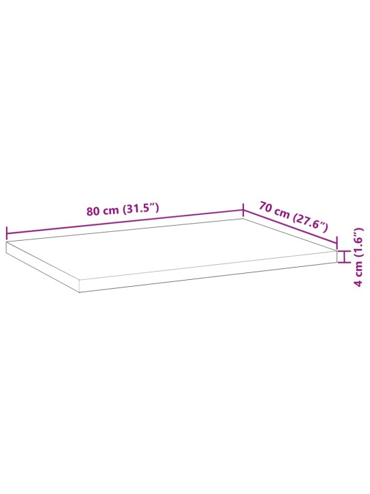Deska psacího stolu neošetřená 80 x 70 x 4 cm masivní akácie