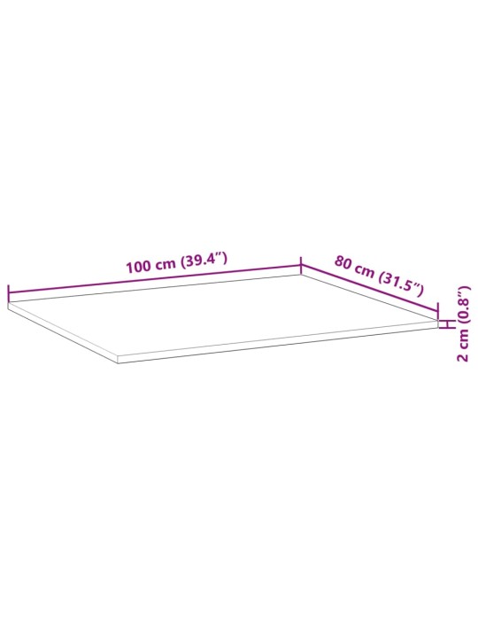 Deska psacího stolu napuštěná olejem 100x80x2 cm masivní akácie
