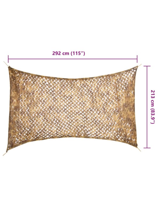 Maskovací síť s úložným vakem 292 x 213 cm písková