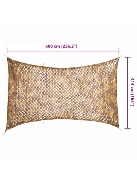 Maskovací síť s úložným vakem 600 x 414 cm písková