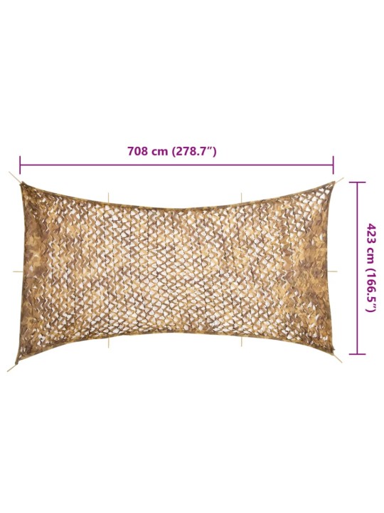 Maskovací síť s úložným vakem 708 x 423 cm písková
