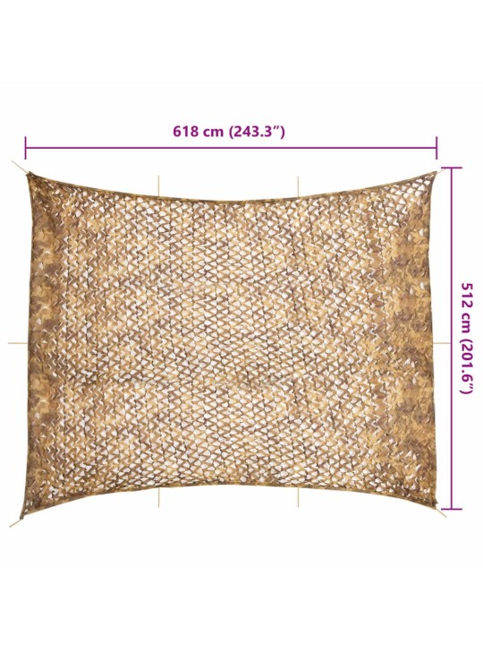 Maskovací síť s úložným vakem 618 x 512 cm písková