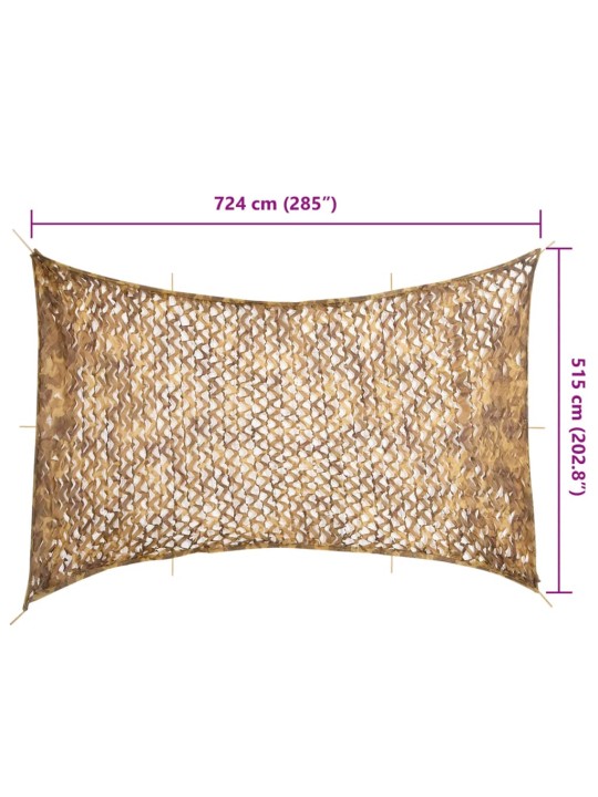 Maskovací síť s úložným vakem 724 x 515 cm písková