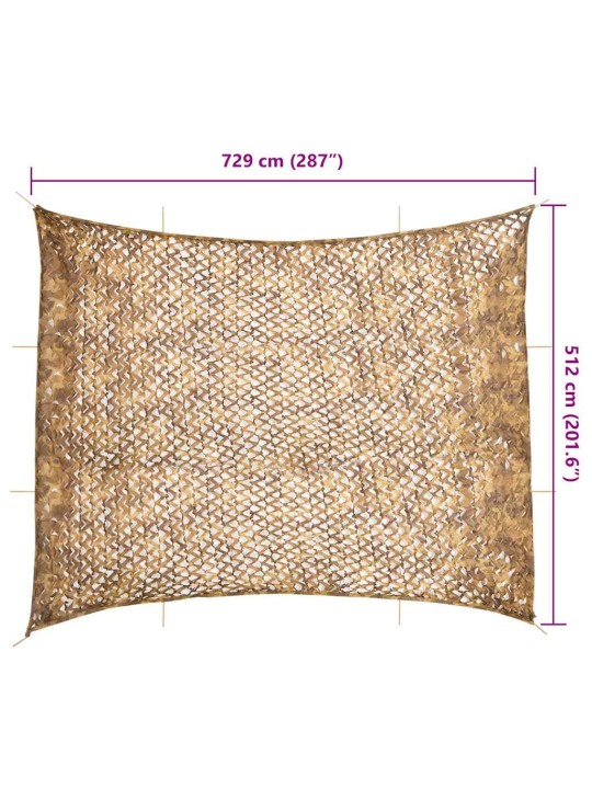 Maskovací síť s úložným vakem 729 x 602 cm písková