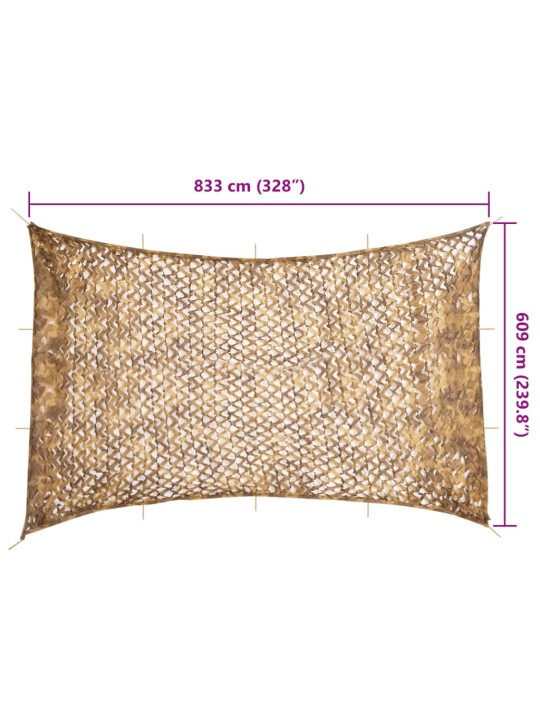 Maskovací síť s úložným vakem 833 x 609 cm písková
