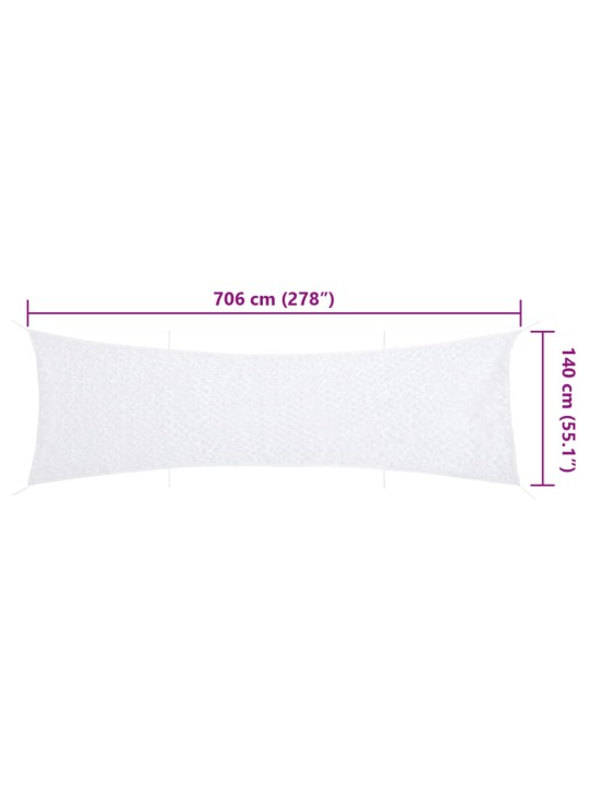 Maskovací síť s úložným vakem 706 x 140 cm bílá