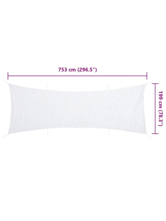 Maskovací síť s úložným vakem 753 x 199 cm bílá