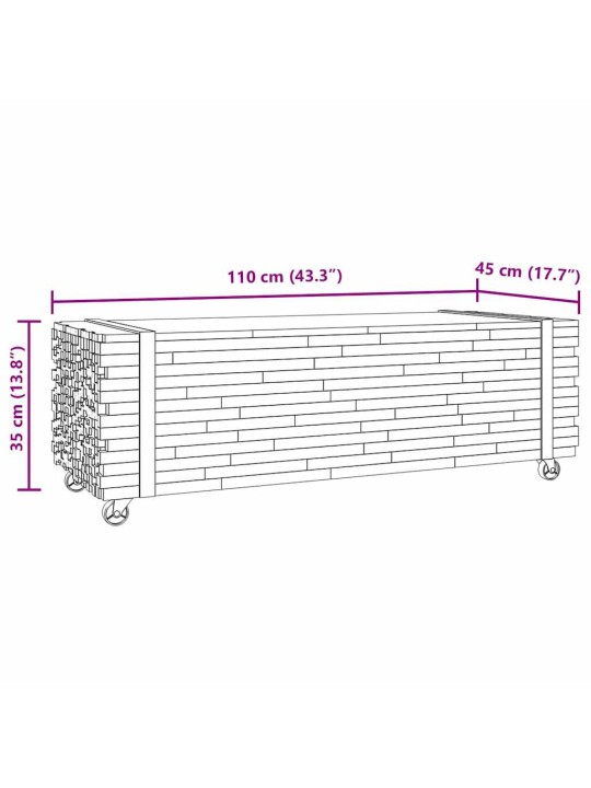 Konferenční stolek 110x45x35 cm masivní teakové dřevo
