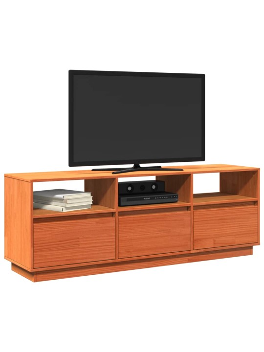 TV skříňka voskově hnědá 140 x 37 x 50 cm masivní borové dřevo