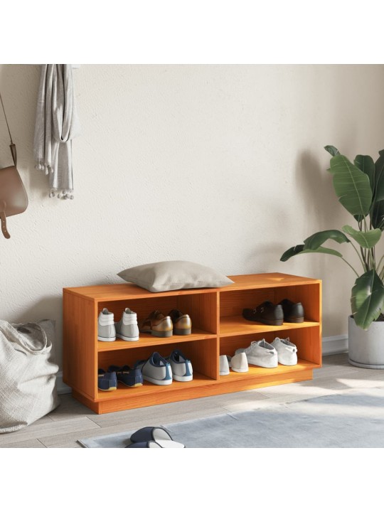 Botník voskově hnědý 110 x 34 x 45 cm masivní borové dřevo